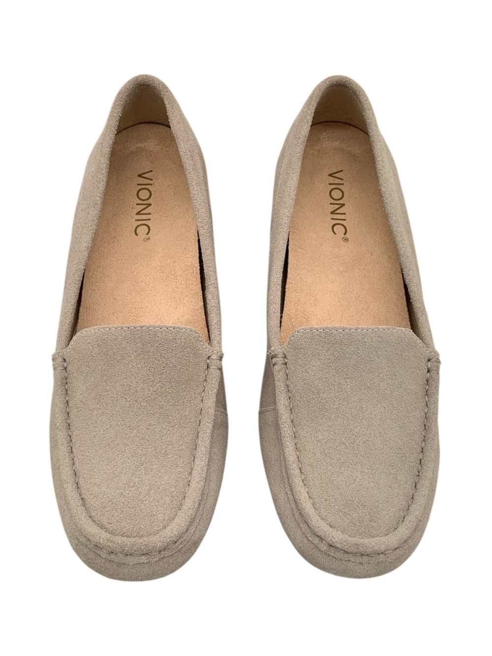 Vionic Taupe Debbie Suede Loafer (Arch Support Ballet Cottage Moccasin Slipper)